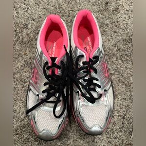 Skechers Silver and Pink Athletic Shoes
